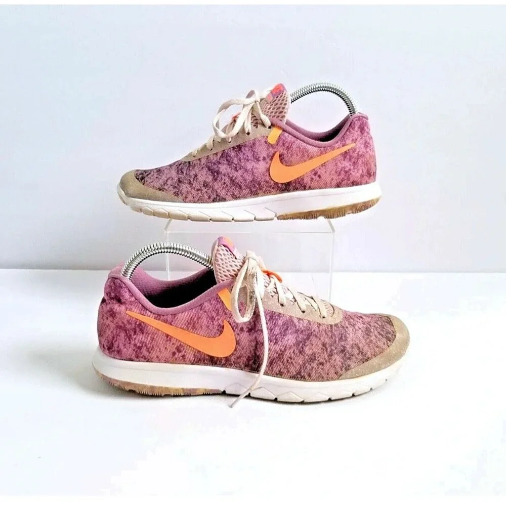 NIKE Flex Experience RN 6 Iced Lilac Bright Mango Running Shoes Sneakers US 8.5